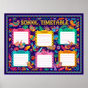 School Timetable Poster