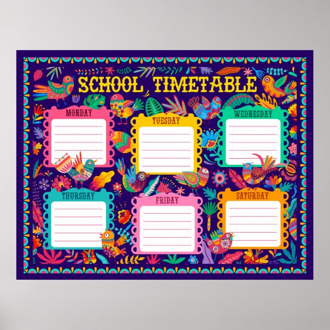 School Timetable  Poster (Front)