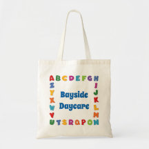 School Tote Bag with Bright Polka Dot Alphabet