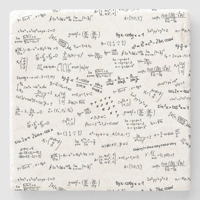 School University Equations Formula Numbers Stone Coaster (Front)