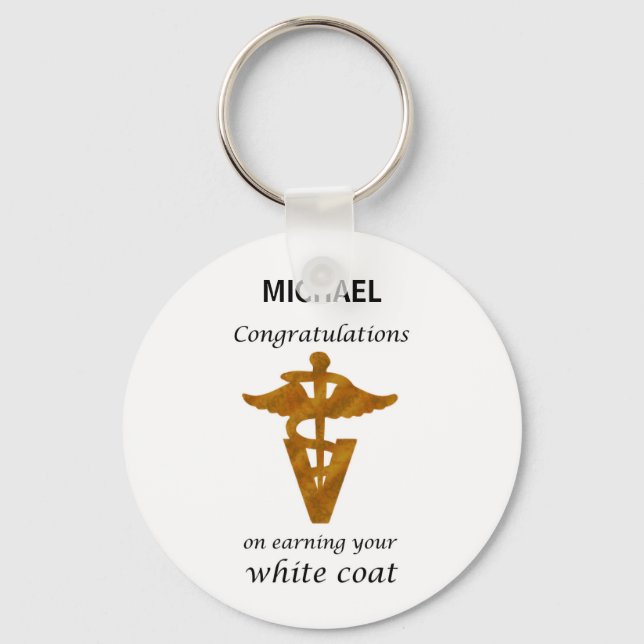 School Veterinary White Coat Ceremony Key Ring (Front)