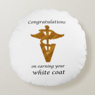 School Veterinary White Coat Ceremony Round Cushion