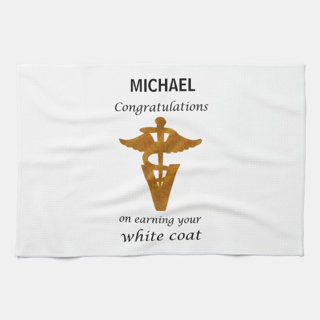 School Veterinary White Coat Ceremony Tea Towel (Horizontal)