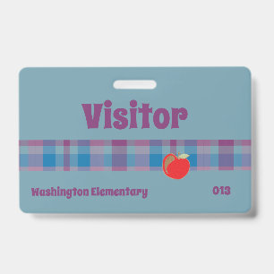 School visitor blue badge ID badge