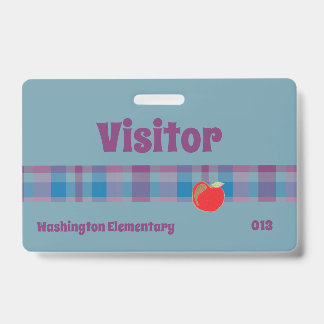 School visitor blue badge ID badge