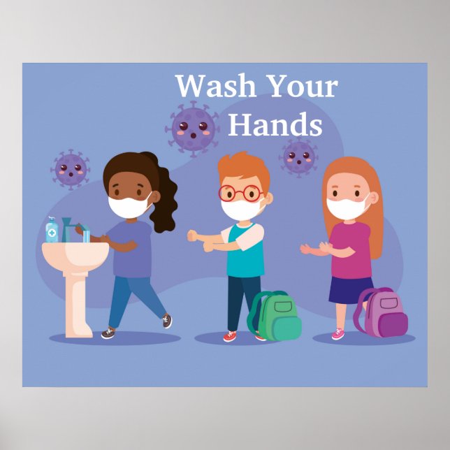 School Wash Your Hands Poster (Front)