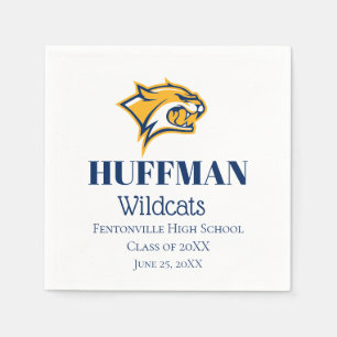 School Wildcats Graduation Reunion Party Napkins