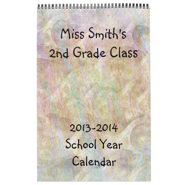 School Year Calendar with lined pages (Cover)