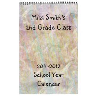 School Year Calendar with lined pages