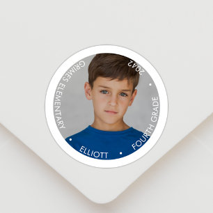 School Year Keepsake Photo Classic Round Sticker
