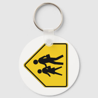 School Zone Highway Sign Key Ring