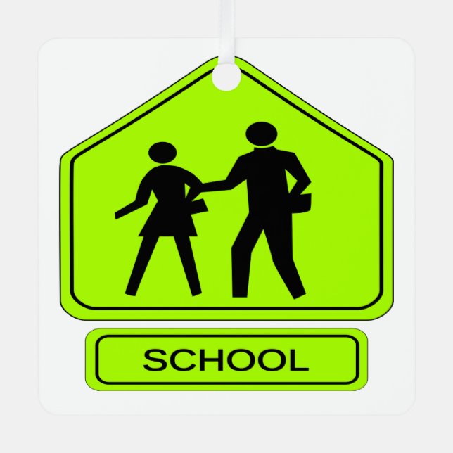School Zone Metal Tree Decoration (Front)