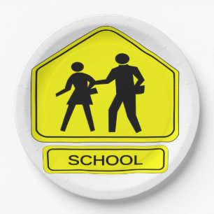School Zone Paper Plate
