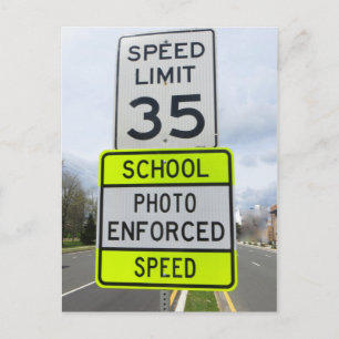 School Zone Speed Limit Postcard