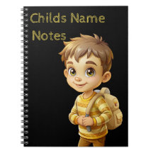 Schoolboy with backpack Notes  Notebook