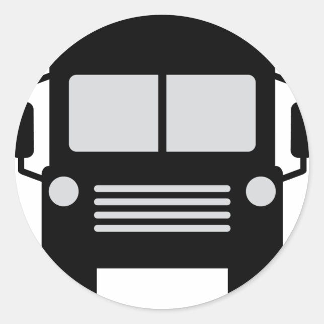 schoolbus icon classic round sticker (Front)