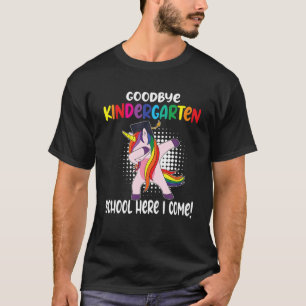 Schoolchild Unicorn Goodbye Kindergarten 1 Grade E T-Shirt