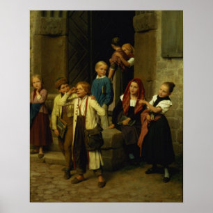 Schoolchildren Watching a Boy Cry, 1861 Poster