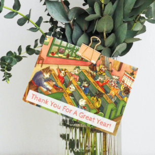 Schoolclass with kittens Teacher Appreciation card