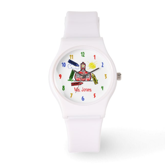 Schoolhouse & Crayons Sporty Teacher Watch (Front)