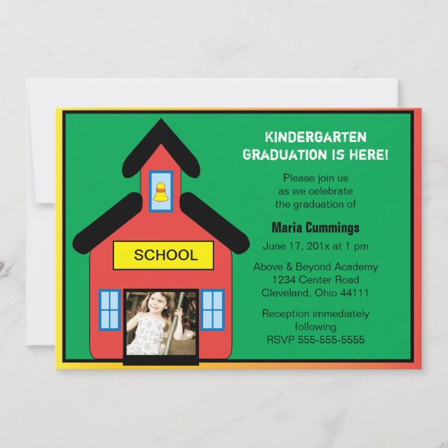 Schoolhouse Graduation Invitation (Front)