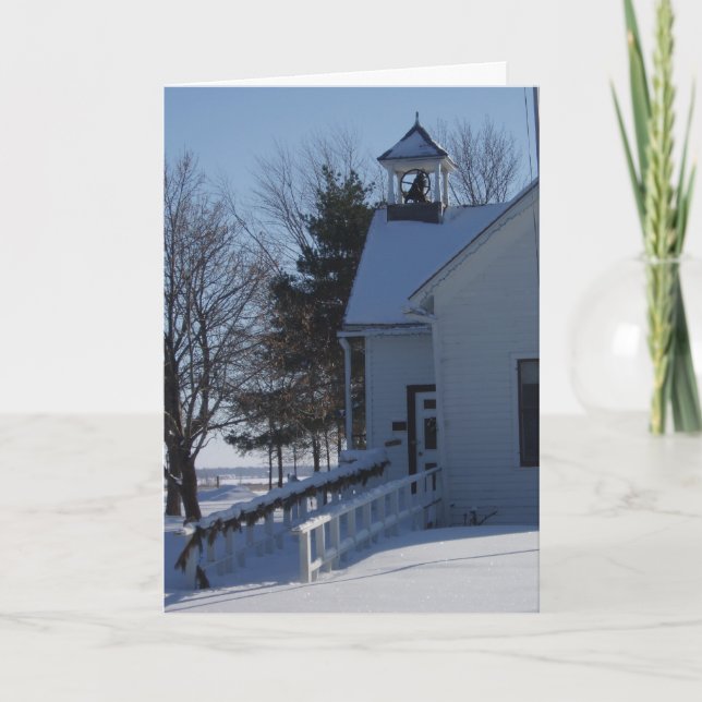 “Schoolhouse in Winter" Christmas Card (Front)