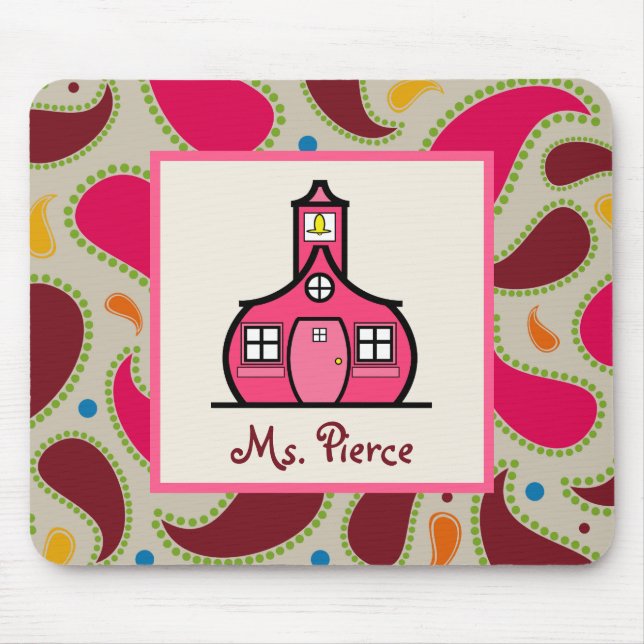 Schoolhouse  / Paisley Teacher Mouse Mat (Front)