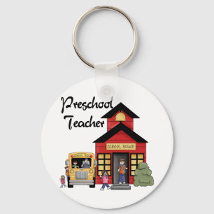 Schoolhouse Preschool Teacher Tshirts and Gifts Key Ring