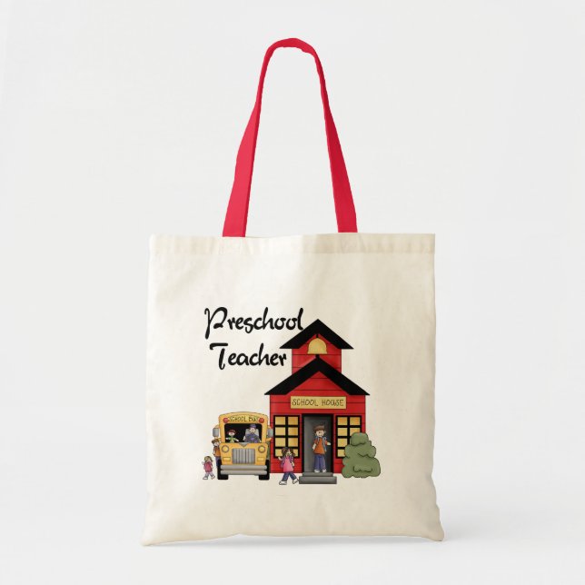 Schoolhouse Preschool Teacher Tshirts and Gifts Tote Bag (Front)