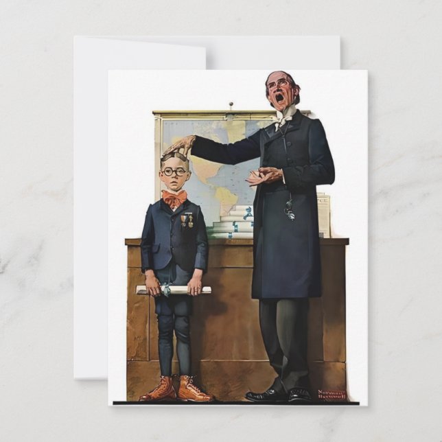 Schoolmaster - Norman Rockwell Holiday Card (Front)