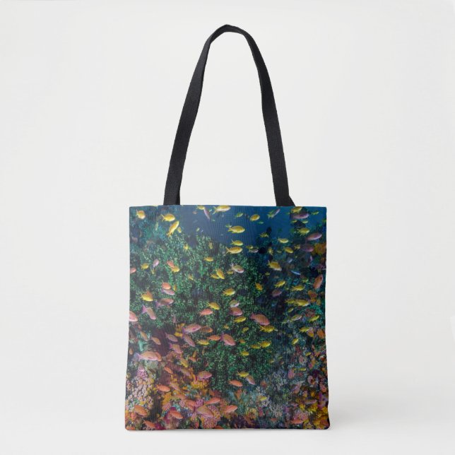 Schools of Fish Swim in Reef Tote Bag (Front)