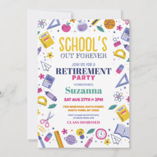 Schools Our Forever Retirement Party Teacher Invitation