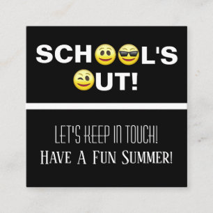 School's Out Child's Playdate Emoji Card