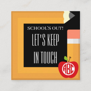 School's Out Child's Playdate Square Business Card