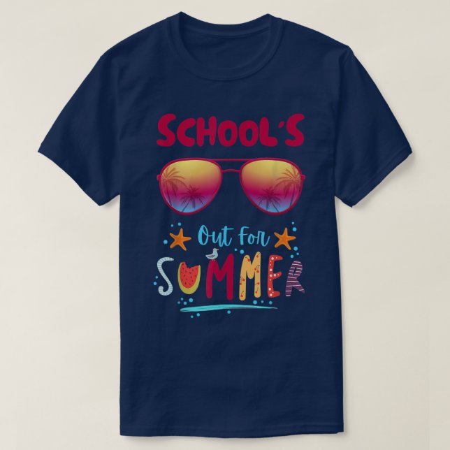 School's Out For Summer 1st Grade Teacher Vacation T-Shirt (Design Front)