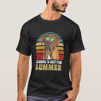 Schools Out For Summer Dogues De Bordeaux Dog Teac T-Shirt
