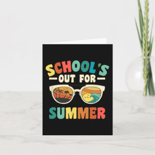 School's Out For Summer For Groovy Students Teache Card