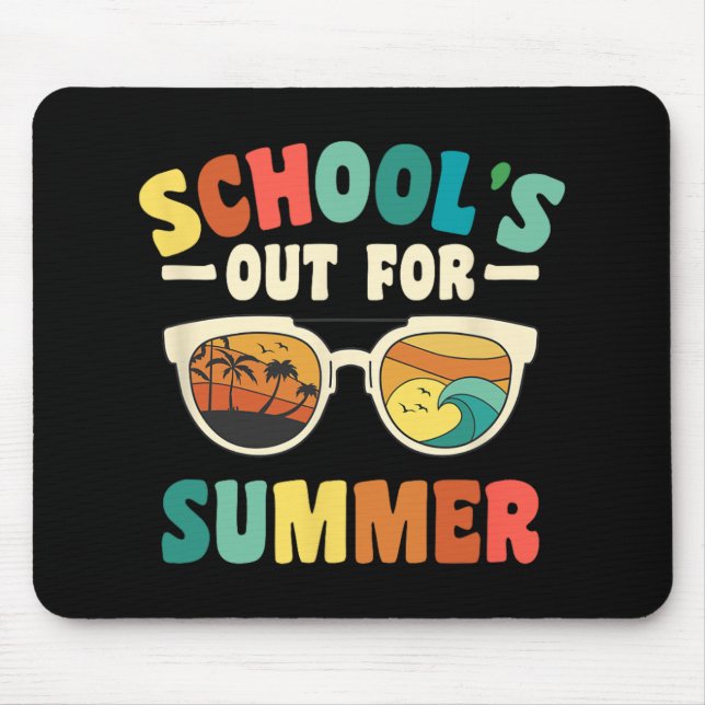 School's Out For Summer For Groovy Students Teache Mouse Mat (Front)