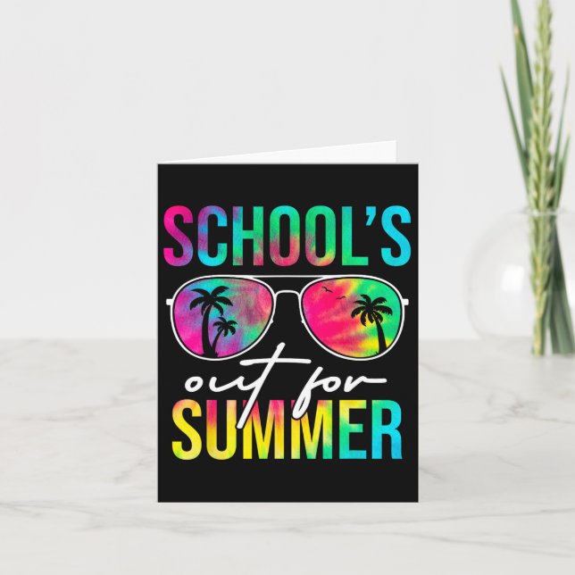 Schools Out For Summer Graduation Students Teacher Card (Front)