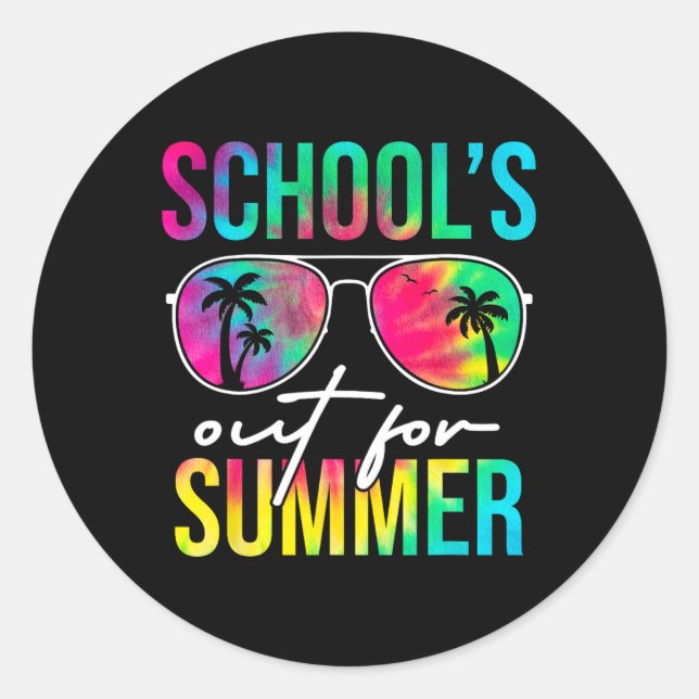 Schools Out For Summer Graduation Students Teacher Classic Round Sticker (Front)