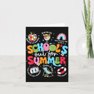 Schools Out for Summer Retro Groovy Last Day of Card