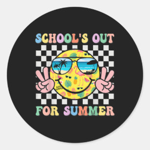 Schools Out For Summer Smile Teacher Kids Last Day Classic Round Sticker
