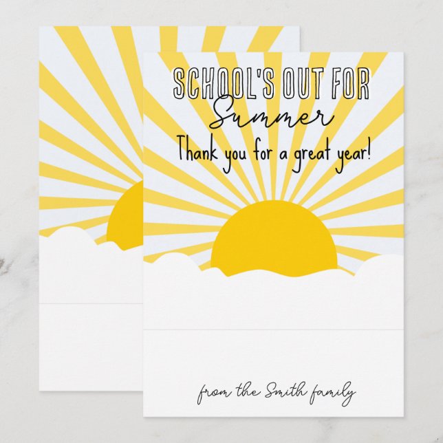 schools out for summer teacher CARD HOLDER (Front/Back)