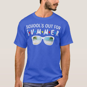 School's Out For Summer Teacher Sunglasses Palm Tr T-Shirt
