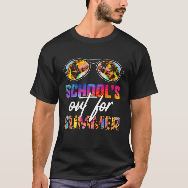 School's Out For Summer Teacher Vacation Leopard T T-Shirt (Front)