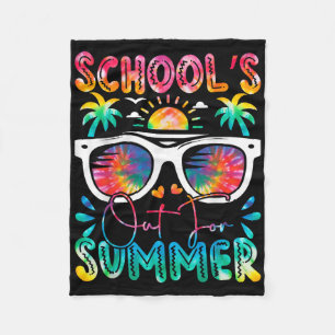 Schools Out For Summer Tie Dye Last Day Of School Fleece Blanket