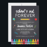 School's Out Forever Teach Retirement Party Invitation<br><div class="desc">This fun retirement party invitation features a school theme - perfect for any teacher or person who has had a career in education!</div>