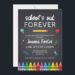 School's Out Forever Teach Retirement Party Invitation<br><div class="desc">This fun retirement party invitation features a school theme - perfect for any teacher or person who has had a career in education!</div>