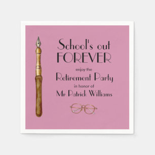 School's Out Forever Vintage Teachers Retirement  Napkin