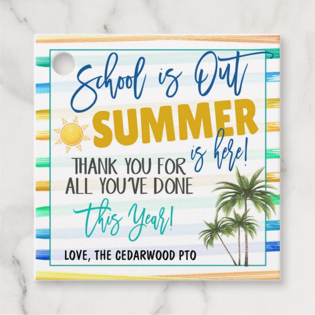School's Out Gift Tag (Front)